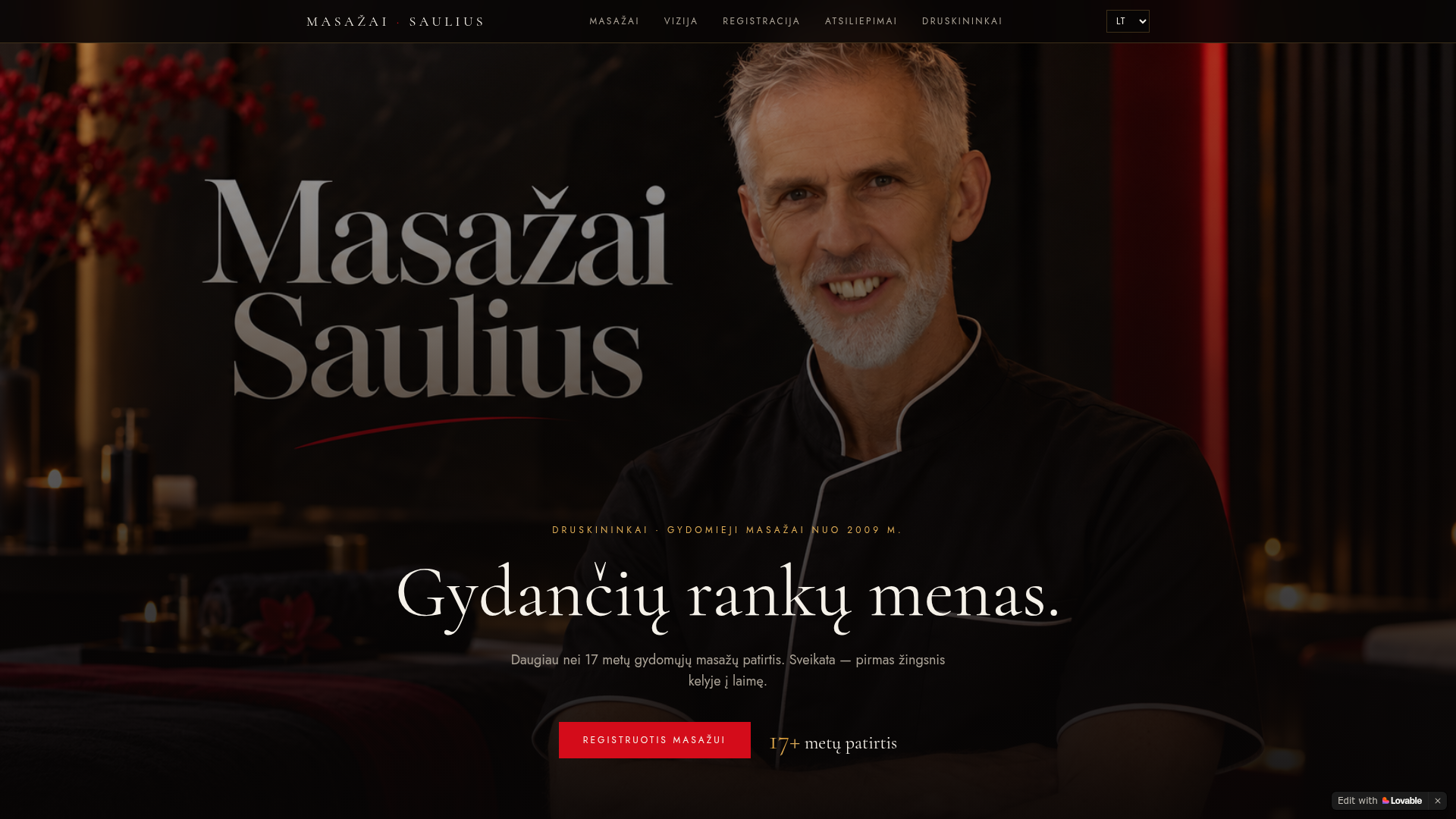 masazaisaulius.com website screenshot
