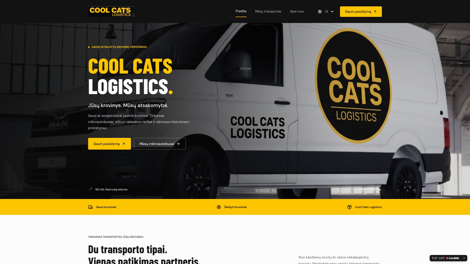 coolcatslogistics.org website screenshot
